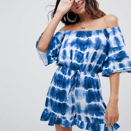 Mono One Shoulder Ruffle Mini Dress